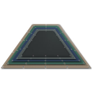 Trapezförmige Abdeckplane nach Maß